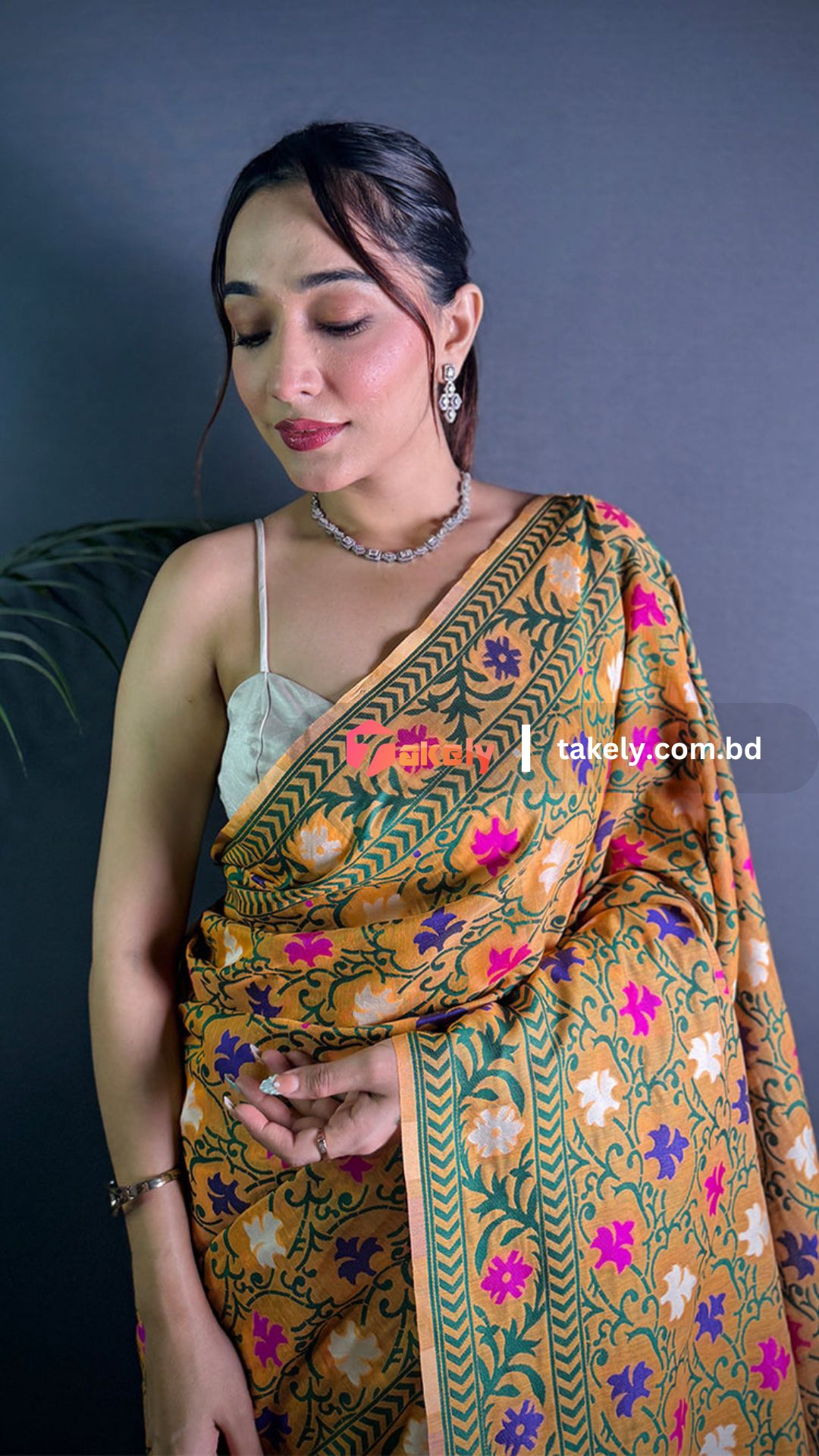 Jamdani Motive New Digital Print Saree | DG-204