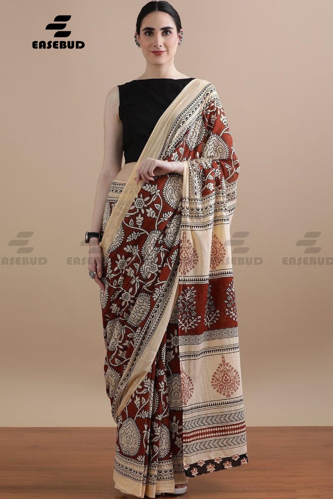 Pure Cotton Digital Print Saree With Blouse Piece | CDS-01