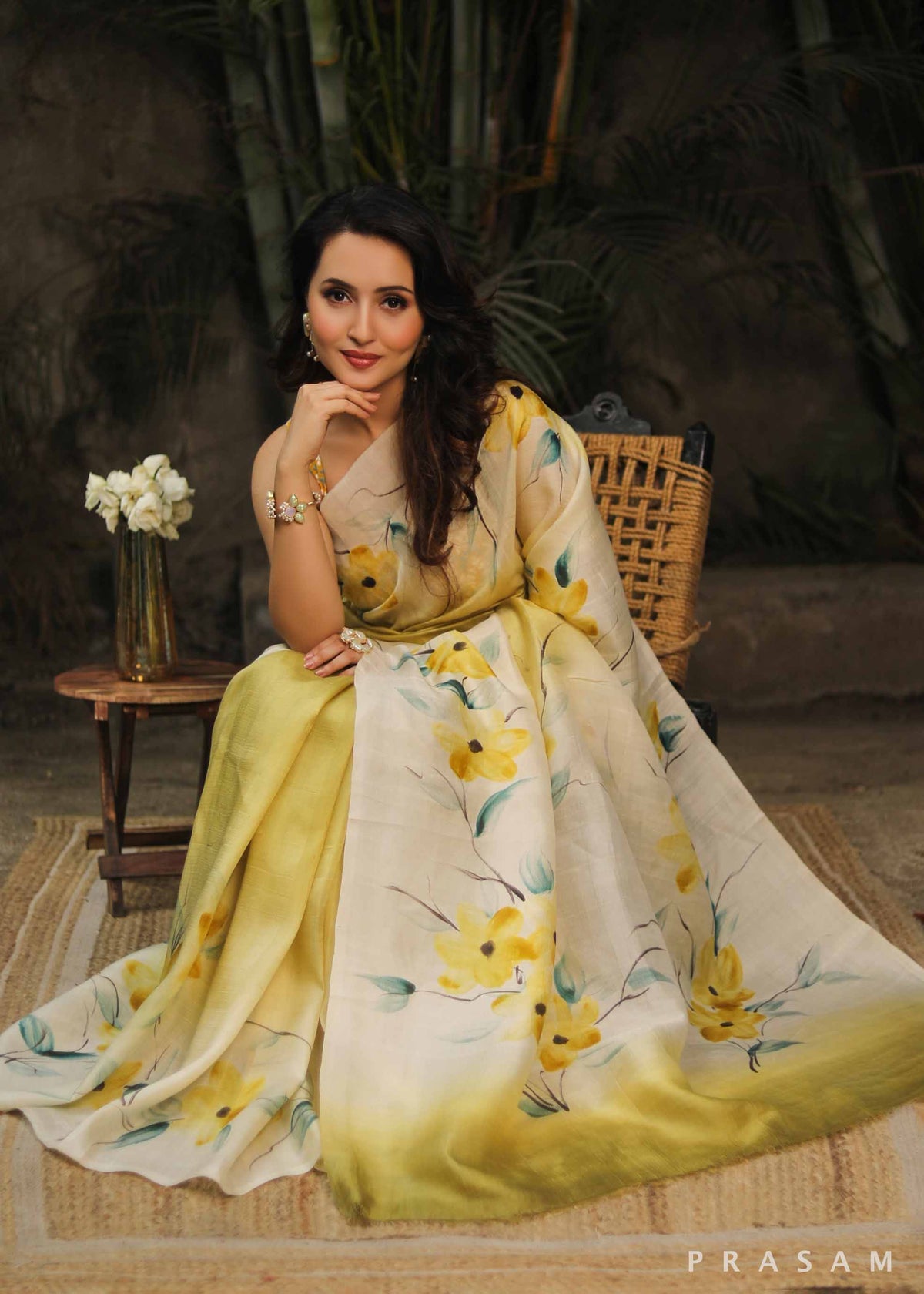 Semi Moslin Silk Digital Print Saree With Unstitched Blouse Piece | DG-168